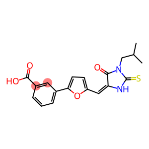 3-{5-[(1-isobutyl-5-oxo-2-thioxo-4-imidazolidinylidene)methyl]-2-furyl}benzoic acid