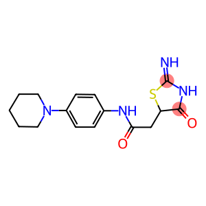 2-(2-imino-4-oxo-1,3-thiazolidin-5-yl)-N-[4-(1-piperidinyl)phenyl]acetamide