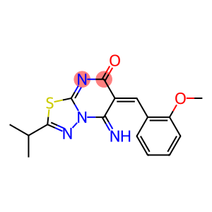 5-imino-2-isopropyl-6-(2-methoxybenzylidene)-5,6-dihydro-7H-[1,3,4]thiadiazolo[3,2-a]pyrimidin-7-one