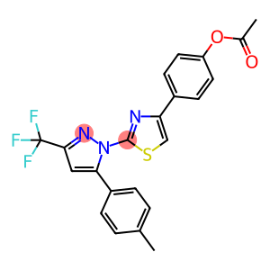 4-{2-[5-(4-METHYLPHENYL)-3-(TRIFLUOROMETHYL)-1H-PYRAZOL-1-YL]-1,3-THIAZOL-4-YL}PHENYL ACETATE