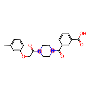 3-((4-[(3-METHYLPHENOXY)ACETYL]PIPERAZIN-1-YL)CARBONYL)BENZOIC ACID