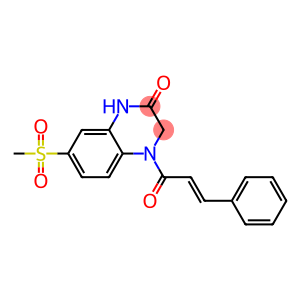 7-(METHYLSULFONYL)-4-[(2E)-3-PHENYLPROP-2-ENOYL]-3,4-DIHYDROQUINOXALIN-2(1H)-ONE