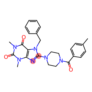 8-(4-(4-METHYLBENZOYL)PIPERAZIN-1-YL)-7-BENZYL-1,3-DIMETHYL-3,7-DIHYDRO-1H-PURINE-2,6-DIONE