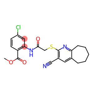 methyl 4-chloro-2-({2-[(3-cyano-6,7,8,9-tetrahydro-5H-cyclohepta[b]pyridin-2-yl)sulfanyl]acetyl}amino)benzenecarboxylate