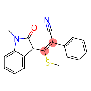 3-(1-METHYL-2-OXO-3-INDOLINYL)-3-METHYLTHIO-2-PHENYLACRYLONITRILE