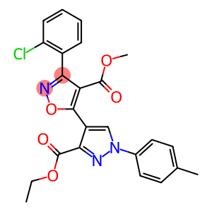 methyl 3-(2-chlorophenyl)-5-[3-(ethoxycarbonyl)-1-(4-methylphenyl)-1H-pyrazol-4-yl]-4-isoxazolecarboxylate