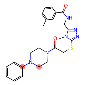 3-METHYL-N-((4-METHYL-5-(2-OXO-2-(4-PHENYLPIPERAZIN-1-YL)ETHYLTHIO)-4H-1,2,4-TRIAZOL-3-YL)METHYL)BENZAMIDE