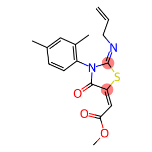 METHYL (2E)-[(2E)-2-(ALLYLIMINO)-3-(2,4-DIMETHYLPHENYL)-4-OXO-1,3-THIAZOLIDIN-5-YLIDENE]ACETATE