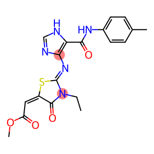 METHYL (2E)-{(2Z)-3-ETHYL-2-[(5-{[(4-METHYLPHENYL)AMINO]CARBONYL}-1H-IMIDAZOL-4-YL)IMINO]-4-OXO-1,3-THIAZOLIDIN-5-YLIDENE}ACETATE