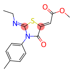 METHYL (2Z)-[(2Z)-2-(ETHYLIMINO)-3-(4-METHYLPHENYL)-4-OXO-1,3-THIAZOLIDIN-5-YLIDENE]ACETATE