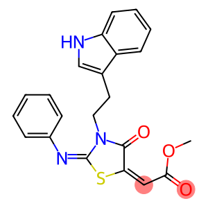 METHYL (2Z)-[(2E)-3-[2-(1H-INDOL-3-YL)ETHYL]-4-OXO-2-(PHENYLIMINO)-1,3-THIAZOLIDIN-5-YLIDENE]ACETATE