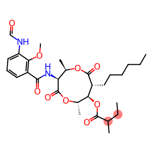 2-Methylbutanoic acid (3S,4R,7R,8R,9S)-3-[(3-formylamino-2-methoxybenzoyl)amino]-4,9-dimethyl-2,6-dioxo-7-hexyl-1,5-dioxonan-8-yl ester