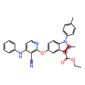 1-(4-Methylphenyl)-2-methyl-5-[3-cyano-4-(phenylamino)pyridin-2-yloxy]-1H-indole-3-carboxylic acid ethyl ester