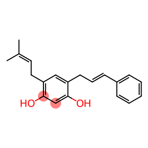 4-(3-Methyl-2-butenyl)-6-[(E)-3-phenyl-2-propenyl]benzene-1,3-diol