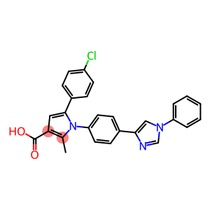 2-Methyl-5-(4-chlorophenyl)-1-[4-[1-[phenyl]-1H-imidazol-4-yl]phenyl]-1H-pyrrole-3-carboxylic acid