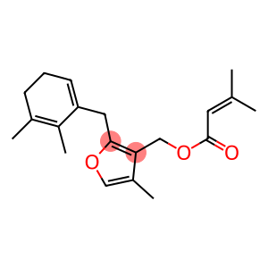 4-Methyl-2-[(2,3-dimethyl-2,6(1)-cyclohexadien-1-yl)methyl]-3-[[(3-methyl-2-butenoyl)oxy]methyl]furan