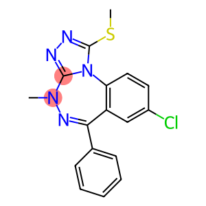 1-Methylthio-4-methyl-6-phenyl-8-chloro-4H-[1,2,4]triazolo[4,3-a][1,3,4]benzotriazepine