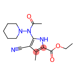 3-Methyl-4-cyano-5-[piperidinoacetylamino]-1H-pyrrole-2-carboxylic acid ethyl ester