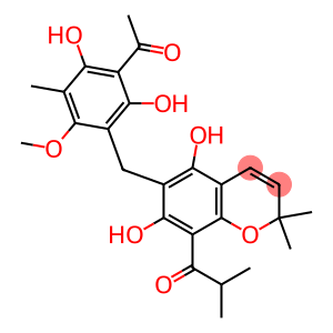 8-(2-Methylpropionyl)-6-(3-acetyl-2,4-dihydroxy-5-methyl-6-methoxybenzyl)-2,2-dimethyl-2H-1-benzopyran-5,7-diol