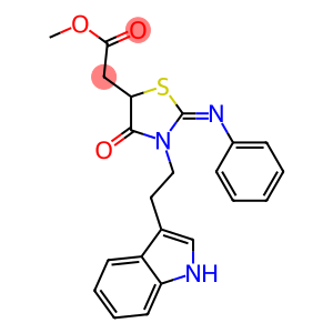 METHYL [(2E)-3-[2-(1H-INDOL-3-YL)ETHYL]-4-OXO-2-(PHENYLIMINO)-1,3-THIAZOLIDIN-5-YL]ACETATE