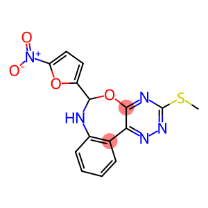 3-(METHYLTHIO)-6-(5-NITRO-2-FURYL)-6,7-DIHYDRO[1,2,4]TRIAZINO[5,6-D][3,1]BENZOXAZEPINE
