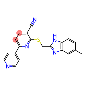 6-{[(5-methyl-1H-benzimidazol-2-yl)methyl]thio}-2,4'-bipyridine-5-carbonitrile