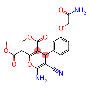 methyl 6-amino-4-[3-(2-amino-2-oxoethoxy)phenyl]-5-cyano-2-(2-methoxy-2-oxoethyl)-4H-pyran-3-carboxylate