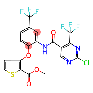 METHYL 3-[2-(([2-CHLORO-4-(TRIFLUOROMETHYL)PYRIMIDIN-5-YL]CARBONYL)AMINO)-4-(TRIFLUOROMETHYL)PHENOXY]THIOPHENE-2-CARBOXYLATE