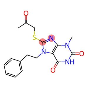 3-methyl-8-[(2-oxopropyl)sulfanyl]-7-(2-phenylethyl)-3,7-dihydro-1H-purine-2,6-dione