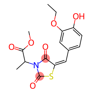 methyl 2-[5-(3-ethoxy-4-hydroxybenzylidene)-2,4-dioxo-1,3-thiazolidin-3-yl]propanoate