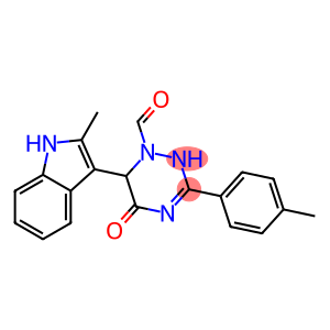 6-(2-methyl-1H-indol-3-yl)-3-(4-methylphenyl)-5-oxo-5,6-dihydro-1,2,4-triazine-1(2H)-carbaldehyde