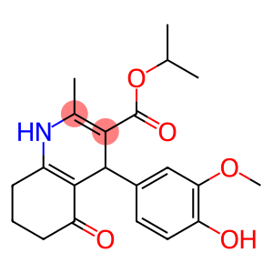 1-methylethyl 4-[4-hydroxy-3-(methyloxy)phenyl]-2-methyl-5-oxo-1,4,5,6,7,8-hexahydroquinoline-3-carboxylate