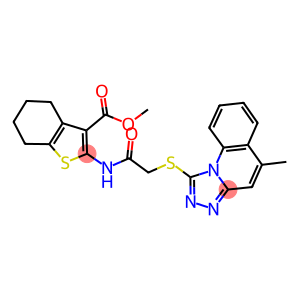 methyl 2-({[(5-methyl[1,2,4]triazolo[4,3-a]quinolin-1-yl)sulfanyl]acetyl}amino)-4,5,6,7-tetrahydro-1-benzothiophene-3-carboxylate