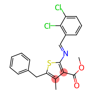 methyl 5-benzyl-2-{[(E)-(2,3-dichlorophenyl)methylidene]amino}-4-methyl-3-thiophenecarboxylate