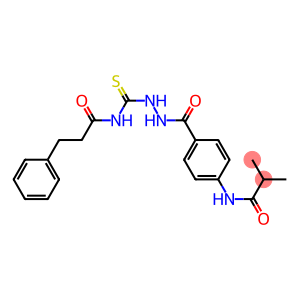 2-methyl-N-{4-[(2-{[(3-phenylpropanoyl)amino]carbothioyl}hydrazino)carbonyl]phenyl}propanamide