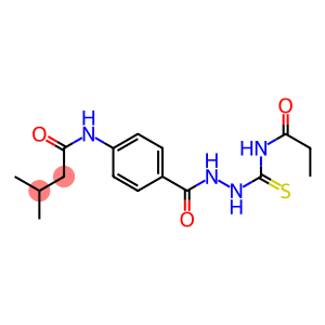 3-methyl-N-[4-({2-[(propionylamino)carbothioyl]hydrazino}carbonyl)phenyl]butanamide