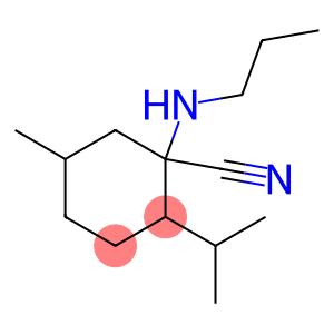 5-methyl-2-(propan-2-yl)-1-(propylamino)cyclohexane-1-carbonitrile