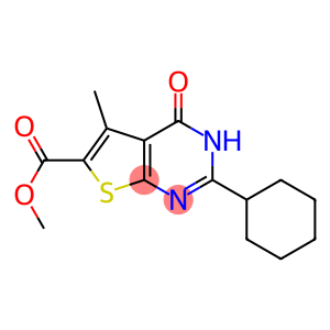 methyl 2-cyclohexyl-5-methyl-4-oxo-3H,4H-thieno[2,3-d]pyrimidine-6-carboxylate