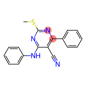 2-METHYLSULFANYL-4-PHENYL-6-PHENYLAMINO-PYRIMIDINE-5-CARBONITRILE