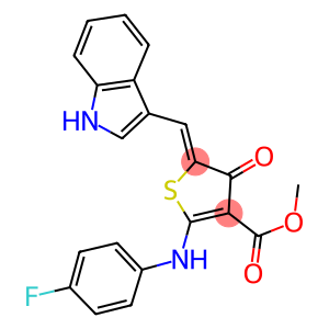 METHYL (5Z)-2-[(4-FLUOROPHENYL)AMINO]-5-(1H-INDOL-3-YLMETHYLENE)-4-OXO-4,5-DIHYDROTHIOPHENE-3-CARBOXYLATE