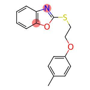 2-([2-(4-METHYLPHENOXY)ETHYL]THIO)-1,3-BENZOXAZOLE