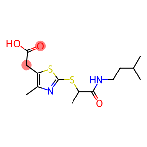 2-[4-methyl-2-({1-[(3-methylbutyl)carbamoyl]ethyl}sulfanyl)-1,3-thiazol-5-yl]acetic acid