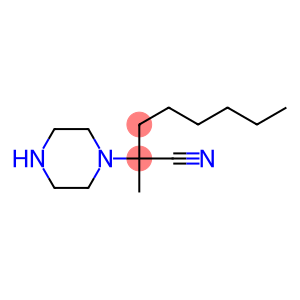 2-methyl-2-(piperazin-1-yl)octanenitrile