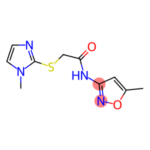 2-[(1-methyl-1H-imidazol-2-yl)sulfanyl]-N-(5-methyl-3-isoxazolyl)acetamide