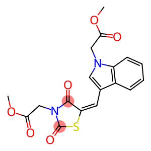 methyl (3-{[3-(2-methoxy-2-oxoethyl)-2,4-dioxo-1,3-thiazolidin-5-ylidene]methyl}-1H-indol-1-yl)acetate