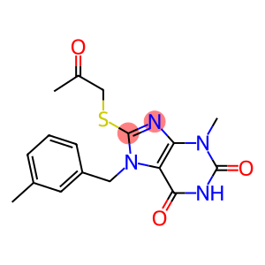 3-methyl-7-(3-methylbenzyl)-8-[(2-oxopropyl)sulfanyl]-3,7-dihydro-1H-purine-2,6-dione