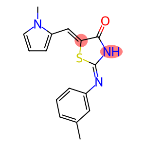 2-[(3-methylphenyl)imino]-5-[(1-methyl-1H-pyrrol-2-yl)methylene]-1,3-thiazolidin-4-one