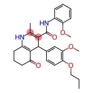 2-methyl-N-[2-(methyloxy)phenyl]-4-[3-(methyloxy)-4-(propyloxy)phenyl]-5-oxo-1,4,5,6,7,8-hexahydroquinoline-3-carboxamide