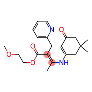 2-(methyloxy)ethyl 2,7,7-trimethyl-5-oxo-4-pyridin-2-yl-1,4,5,6,7,8-hexahydroquinoline-3-carboxylate