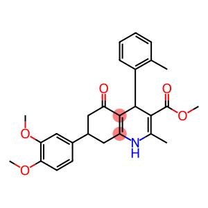 methyl 7-(3,4-dimethoxyphenyl)-2-methyl-4-(2-methylphenyl)-5-oxo-1,4,5,6,7,8-hexahydro-3-quinolinecarboxylate